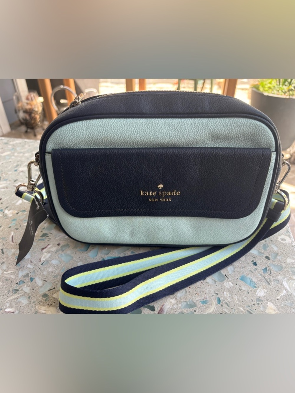 kate spade Mint and Navy Crossbody Bag